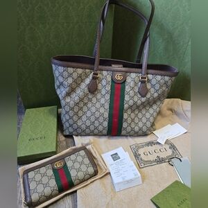 Gucci Ophidia Large Tote Bag and Wallet  Very Good Condition Authentic